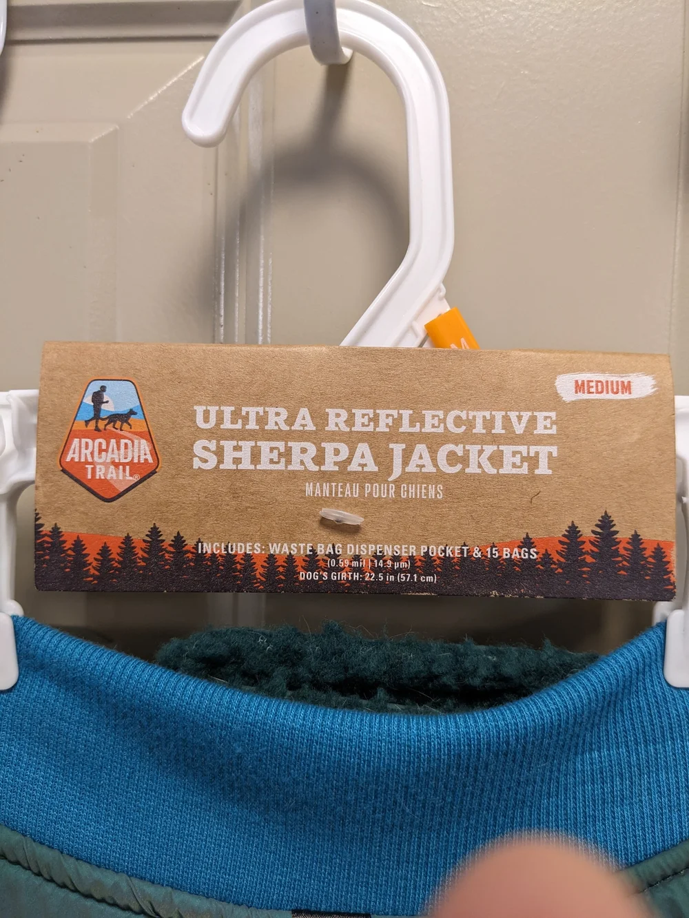 Arcadia Trail Ultra Reflective Sherpa Dog Jacket Size Medium